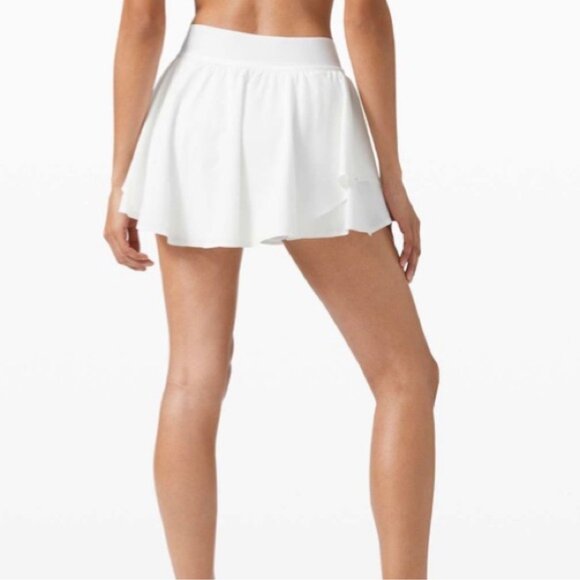 Lululemon Court Rival Skirt Sz 6 White Tennis Activewear #238R - Picture 2 of 12
